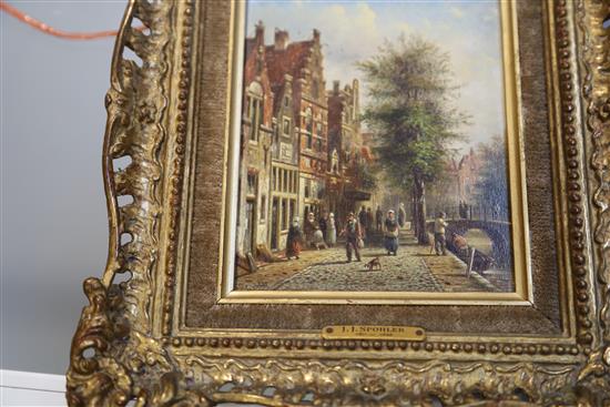 Jan Jacob Spohler (1811-1866) Dutch street scene 5.75 x 4.5in.